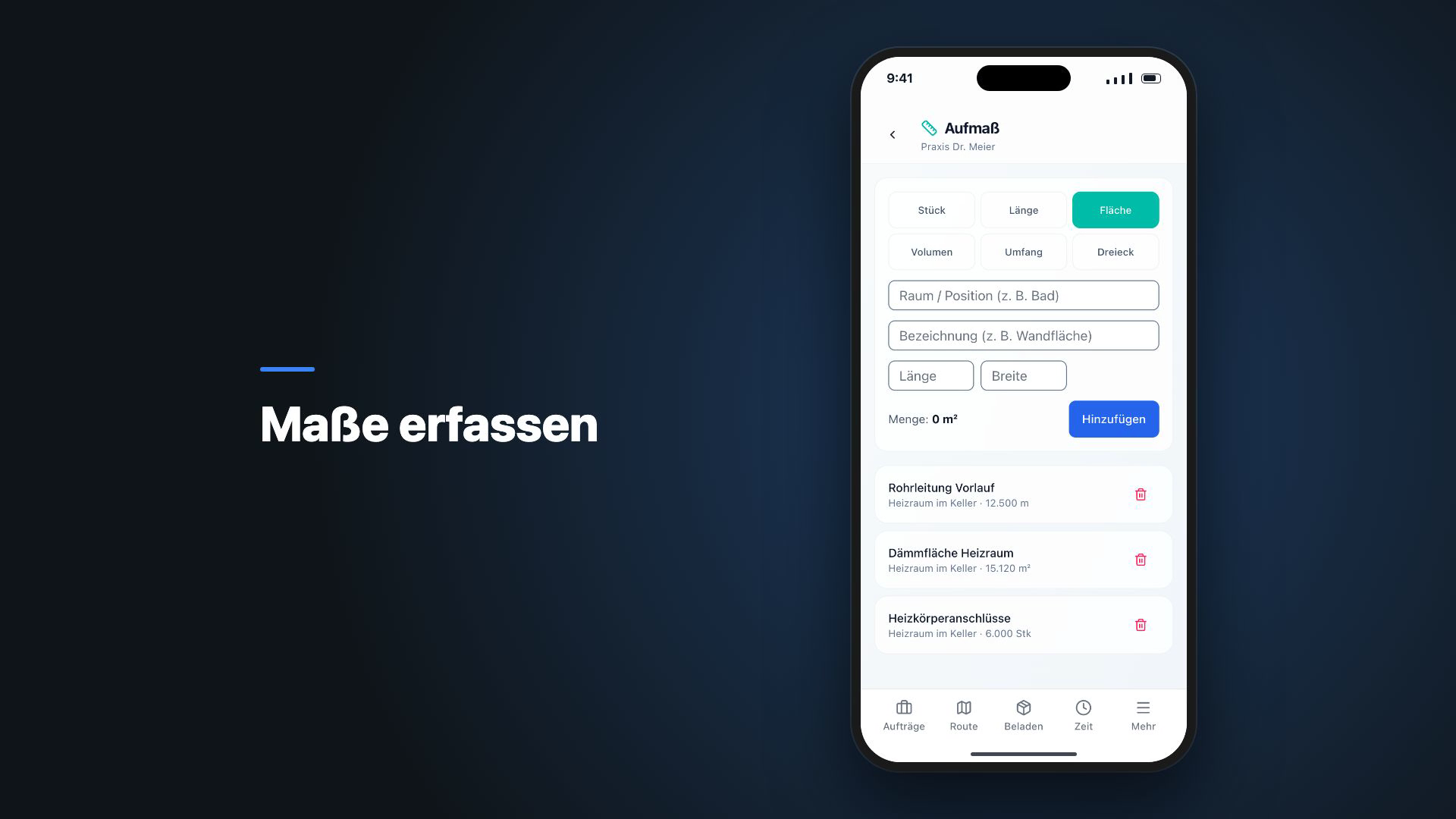 ManoPlan Modul – Aufmaß