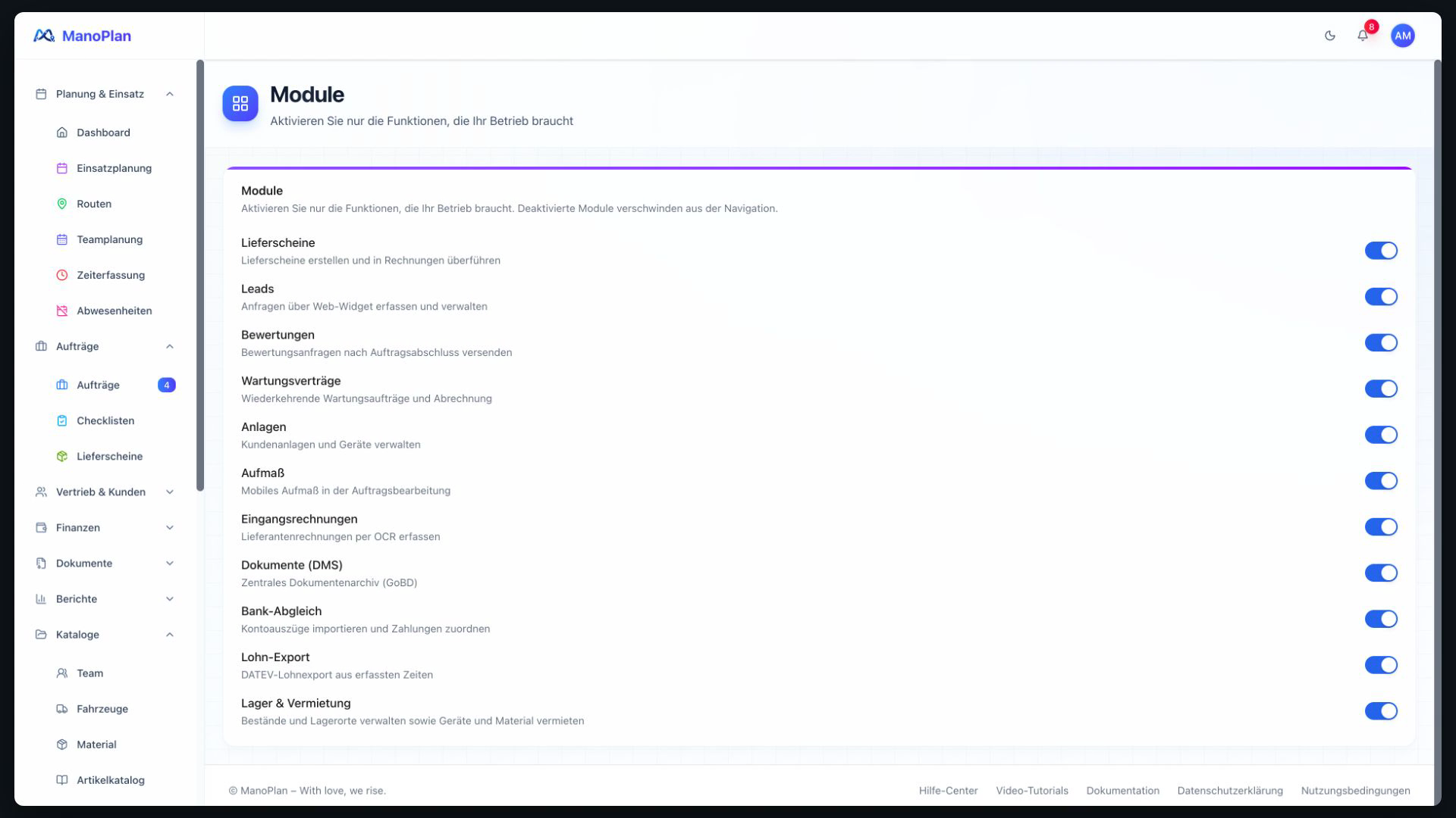 ManoPlan Workflow – ManoPlan an den Betrieb anpassen