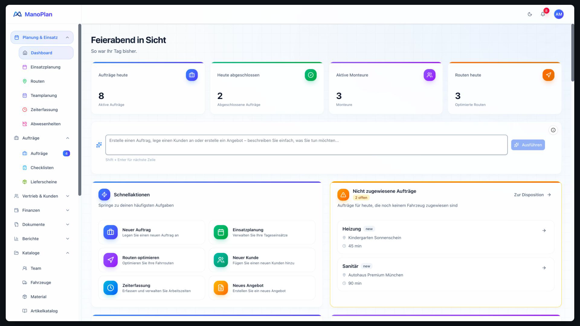 ManoPlan Workflow – Schnellstart für das Büro