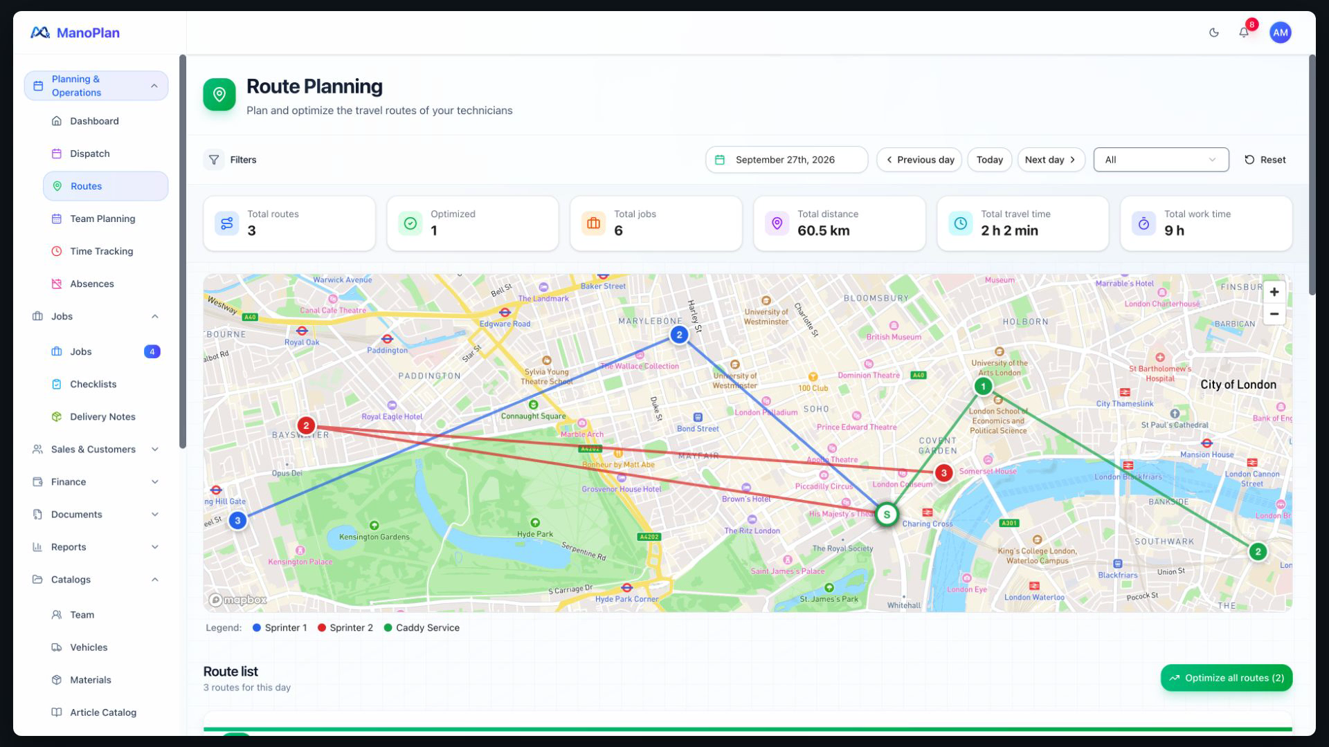 ManoPlan in 30 Seconds – Route Planning