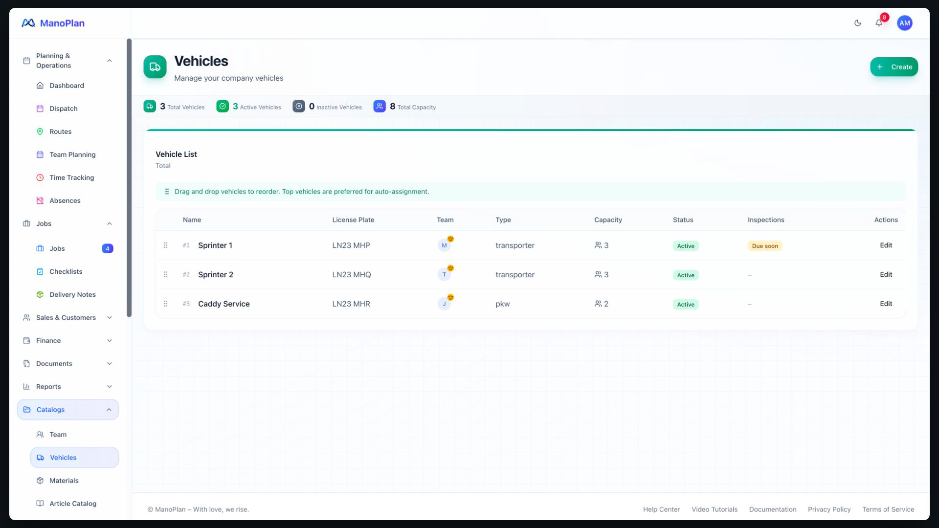 ManoPlan Tutorial – Fleet and Inspection Dates