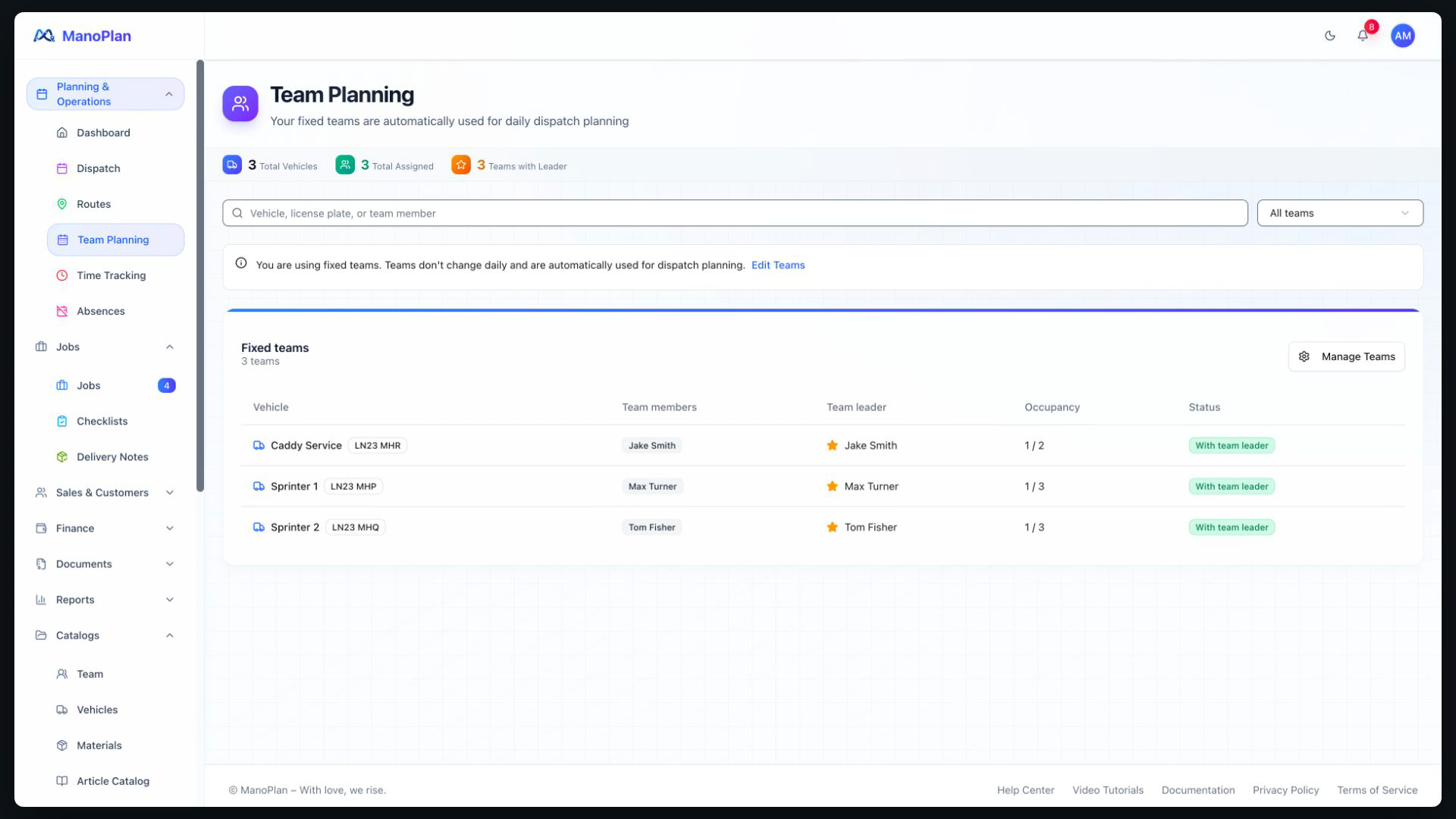 ManoPlan Tutorial – Team Planning, Skills & Fleet