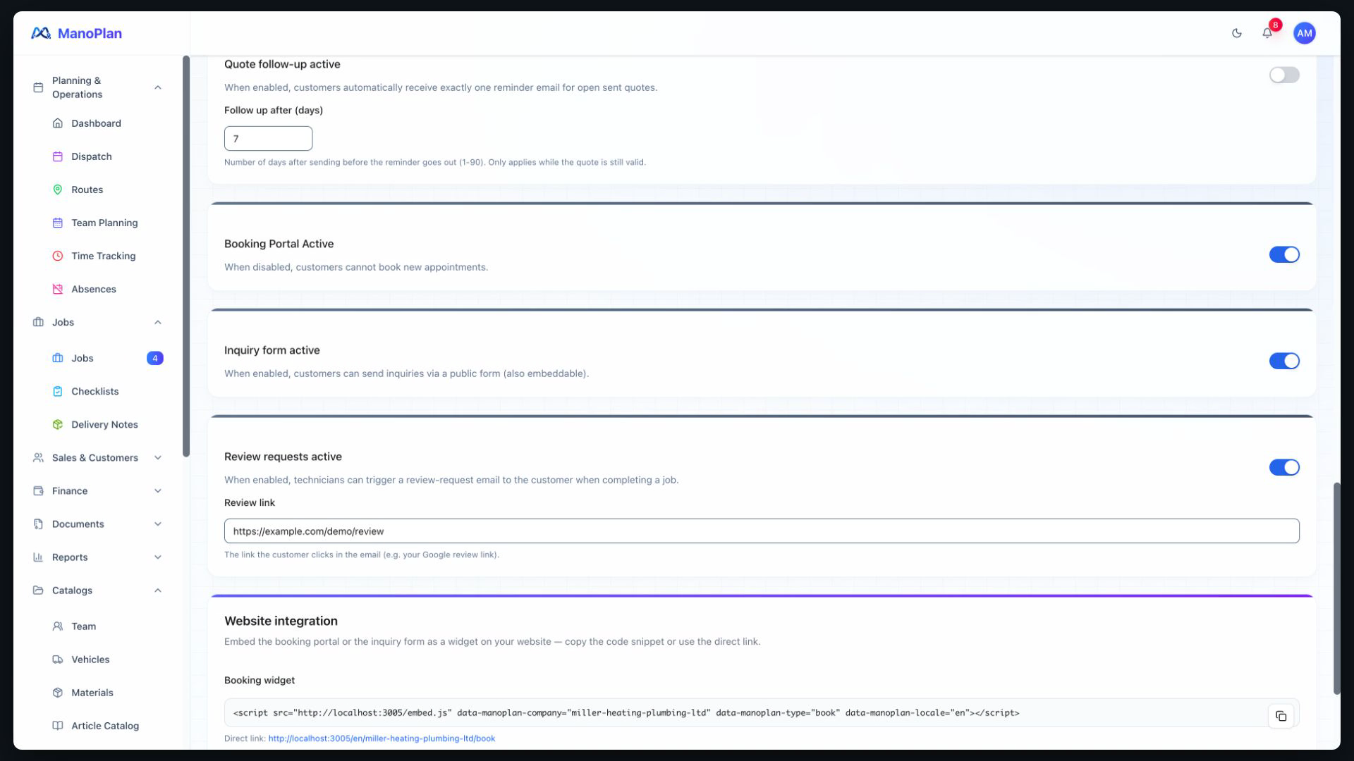 ManoPlan Workflow – Collecting Reviews